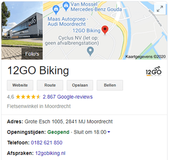 Kennisvenster Google Mijn Bedrijf